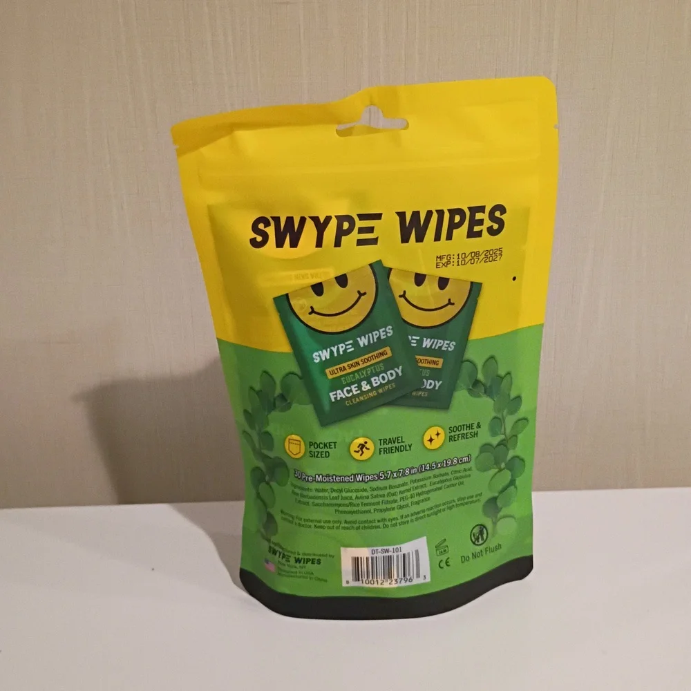 Swype Wipes Ultra Skin Soothing Eucalyptus Face & Body Cleansing Wipes 30 Ct
